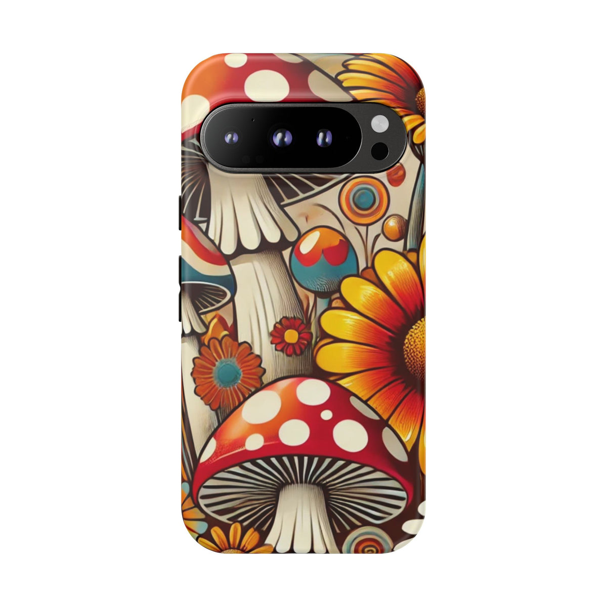 Colorful Mushroom Flower Phone Case - Boho Chic Design