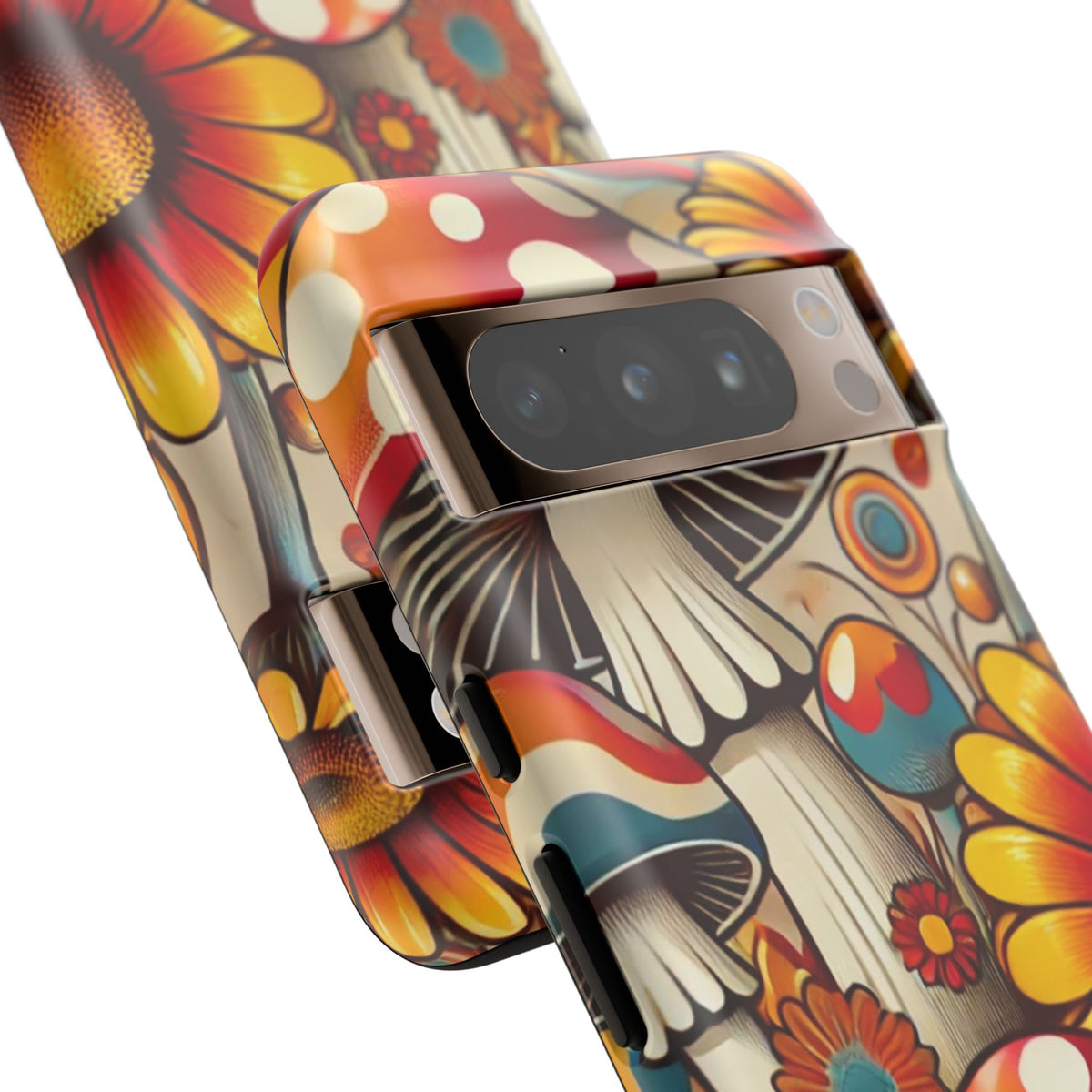 Colorful Mushroom Flower Phone Case - Boho Chic Design