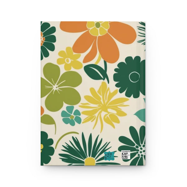 Atomic Cat Mid Mod Retro Floral Hardcover Journal - Vibrant & Whimsical Design for Creative Minds