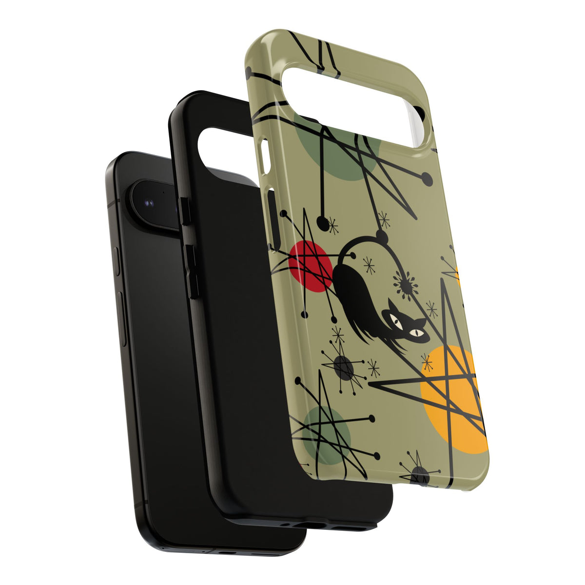 Mid Century Modern Atomic Cat, Retro Chic Groovy Mod Samsung, Smart Phone Tough Cases