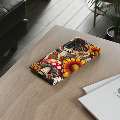 Colorful Mushroom Flower Phone Case - Boho Chic Design