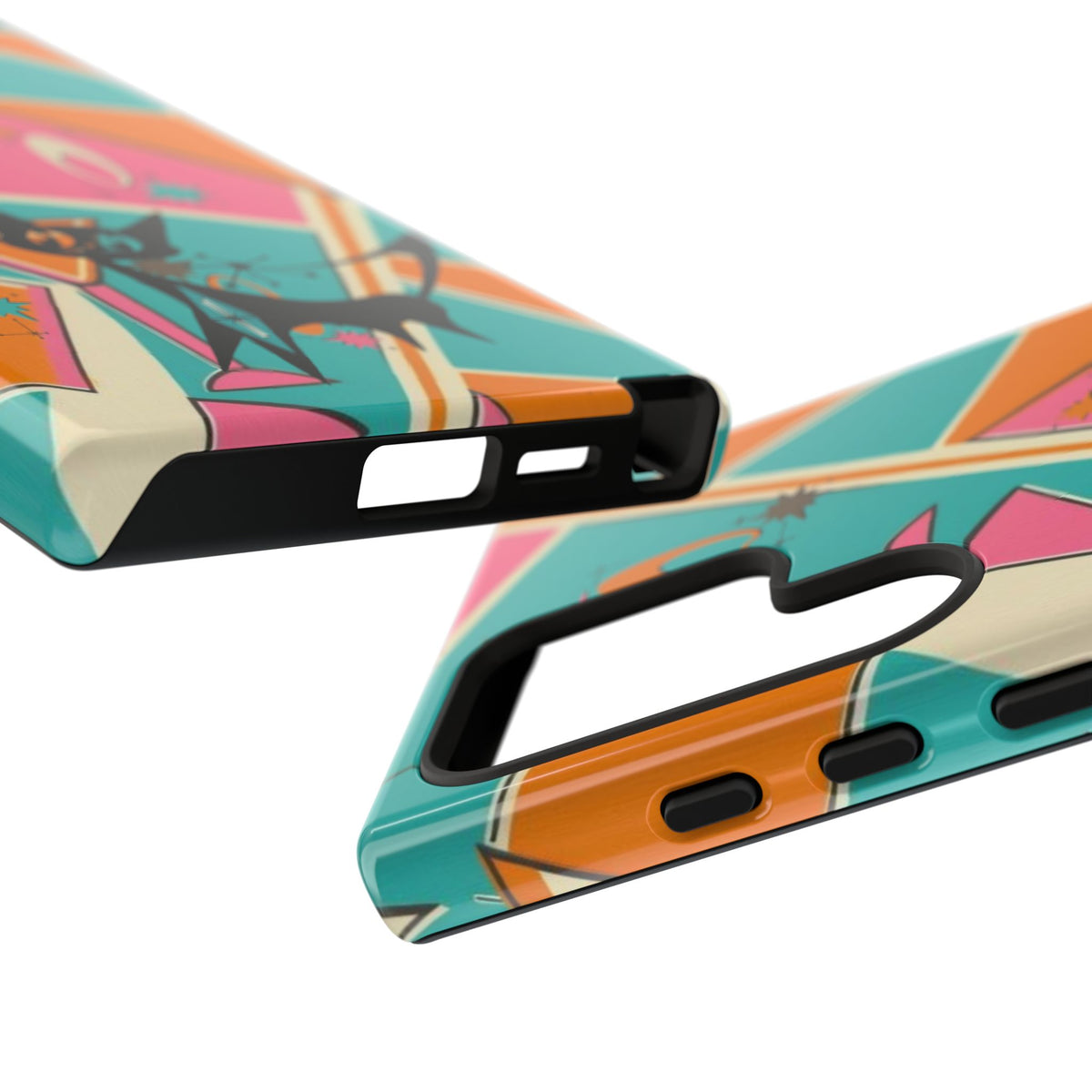 Atomic Cat Mid Mod Retro Cat Phone Case - Tough Cases for Stylish Cat Lovers