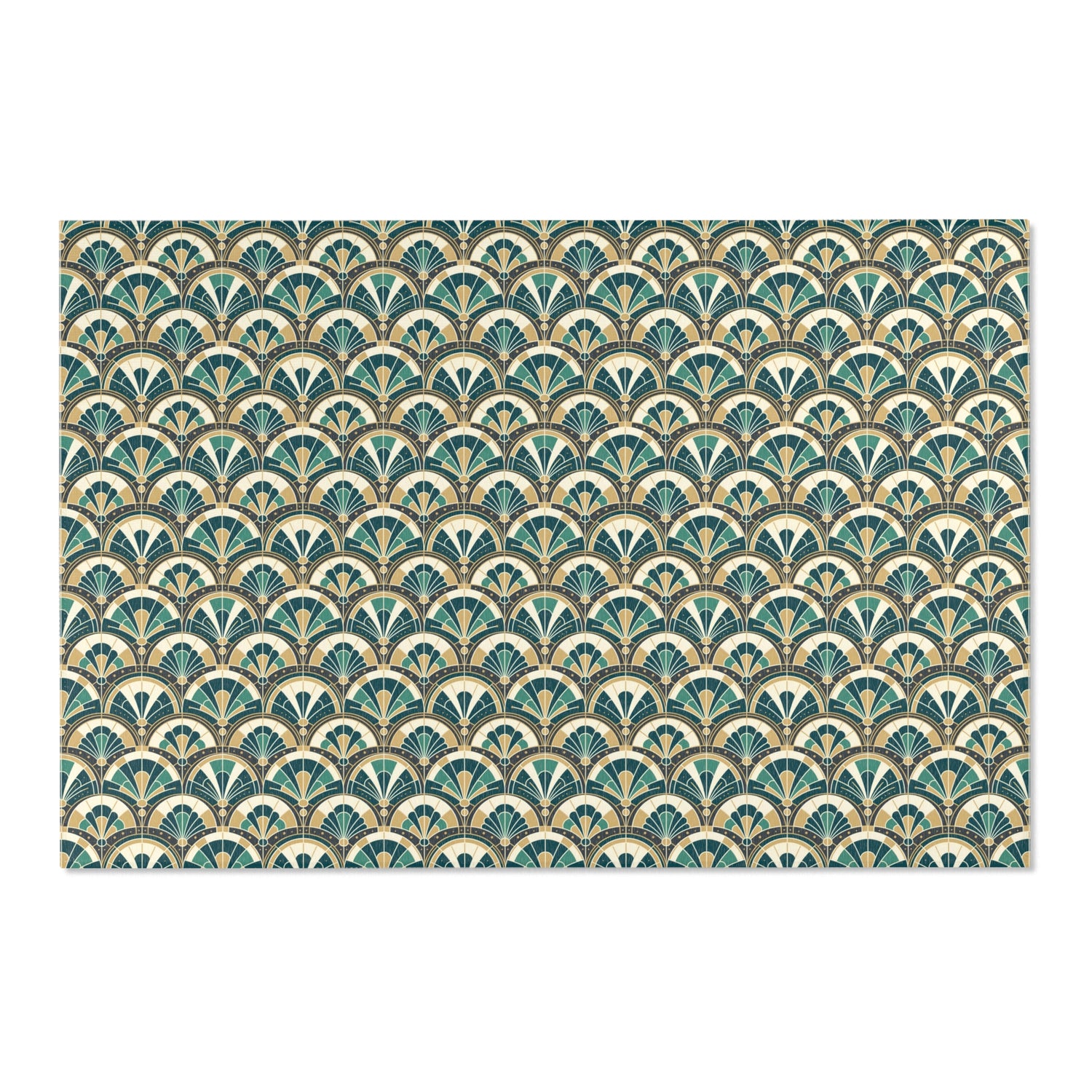 Art Deco Peacock Inspired Area Rug