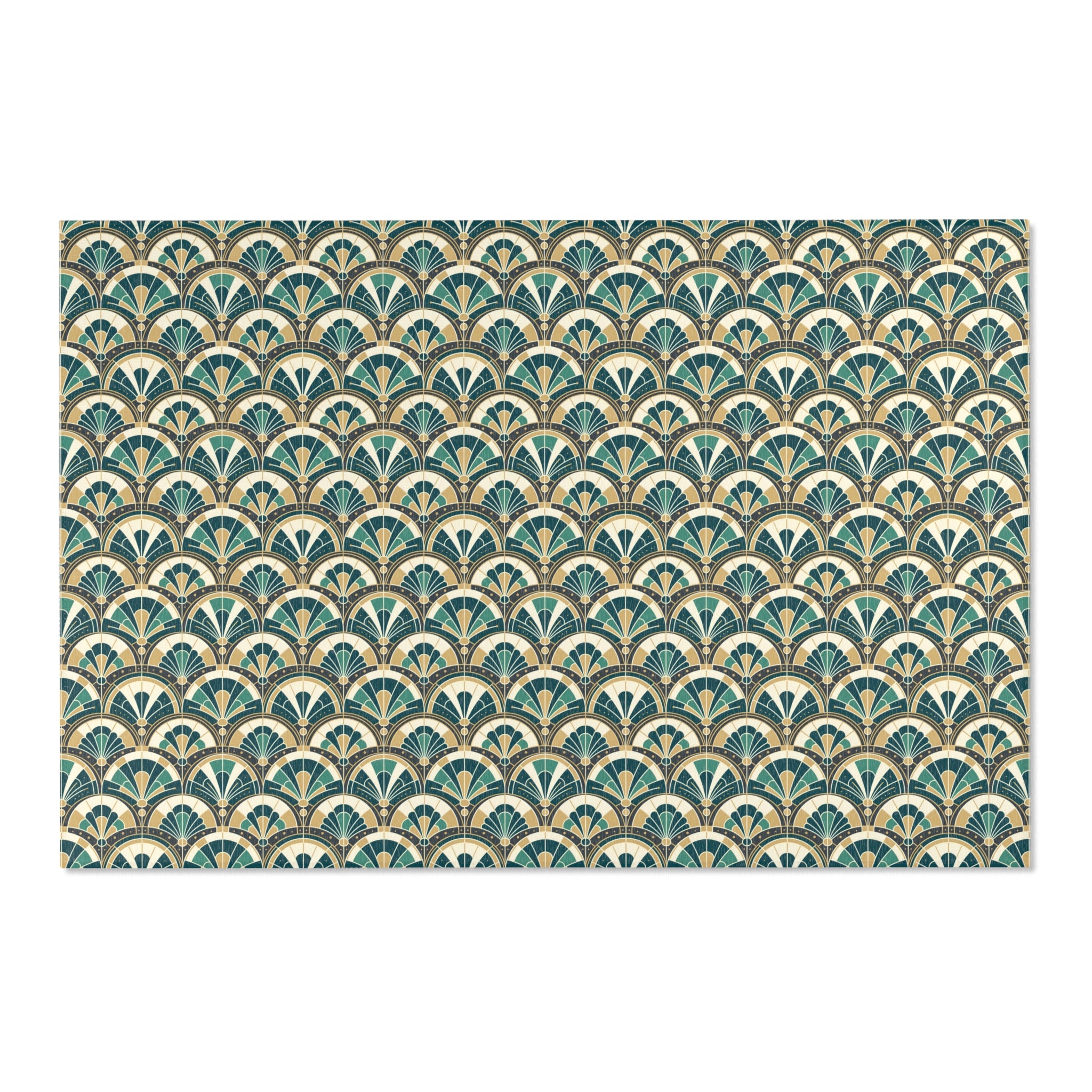 Art Deco Peacock Inspired Area Rug