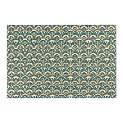 Art Deco Peacock Inspired Area Rug
