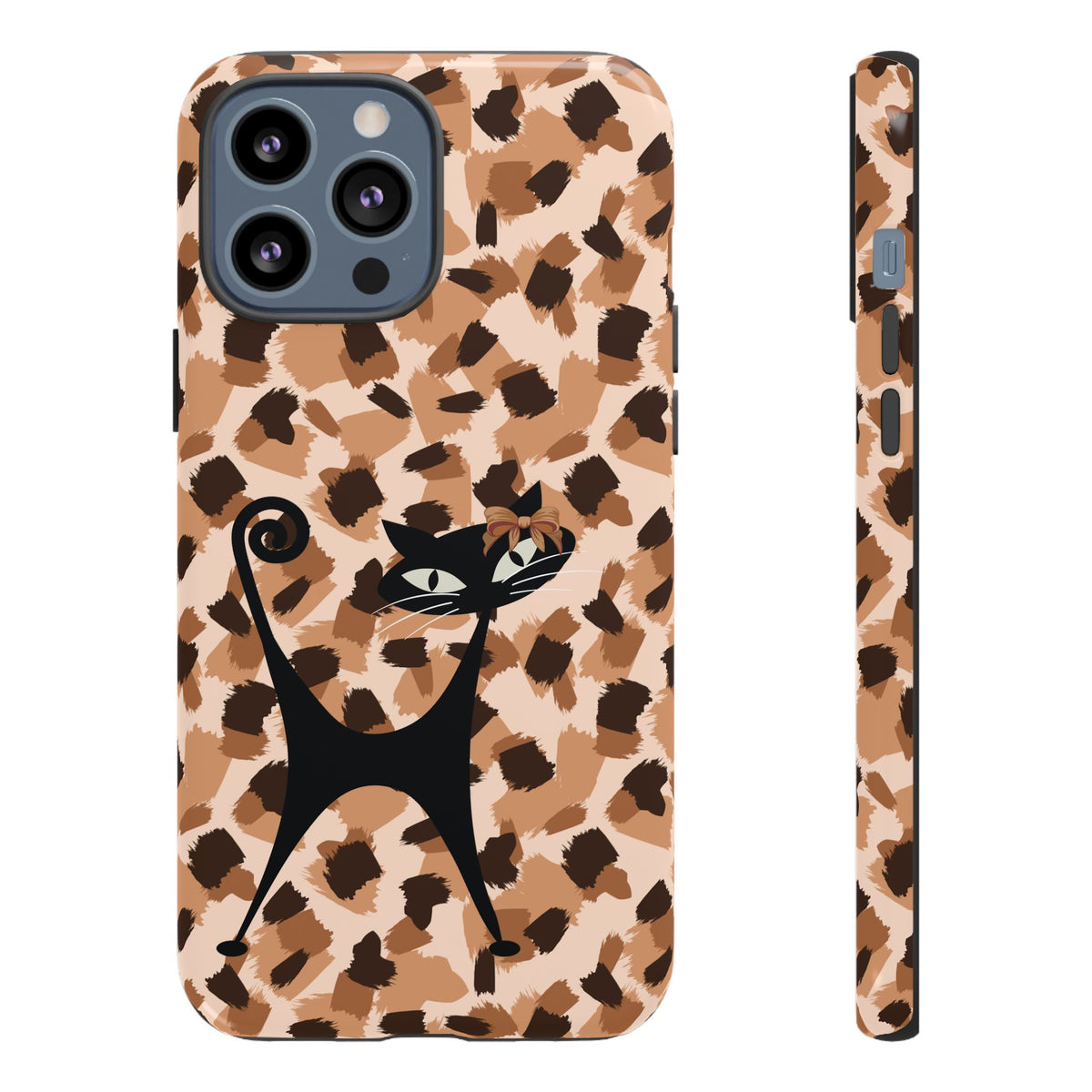 Mid Century Modern Atomic Cat, Animal Print Kitschy Trendy Smart Phone Tough Cases - Mid Century Modern Gal