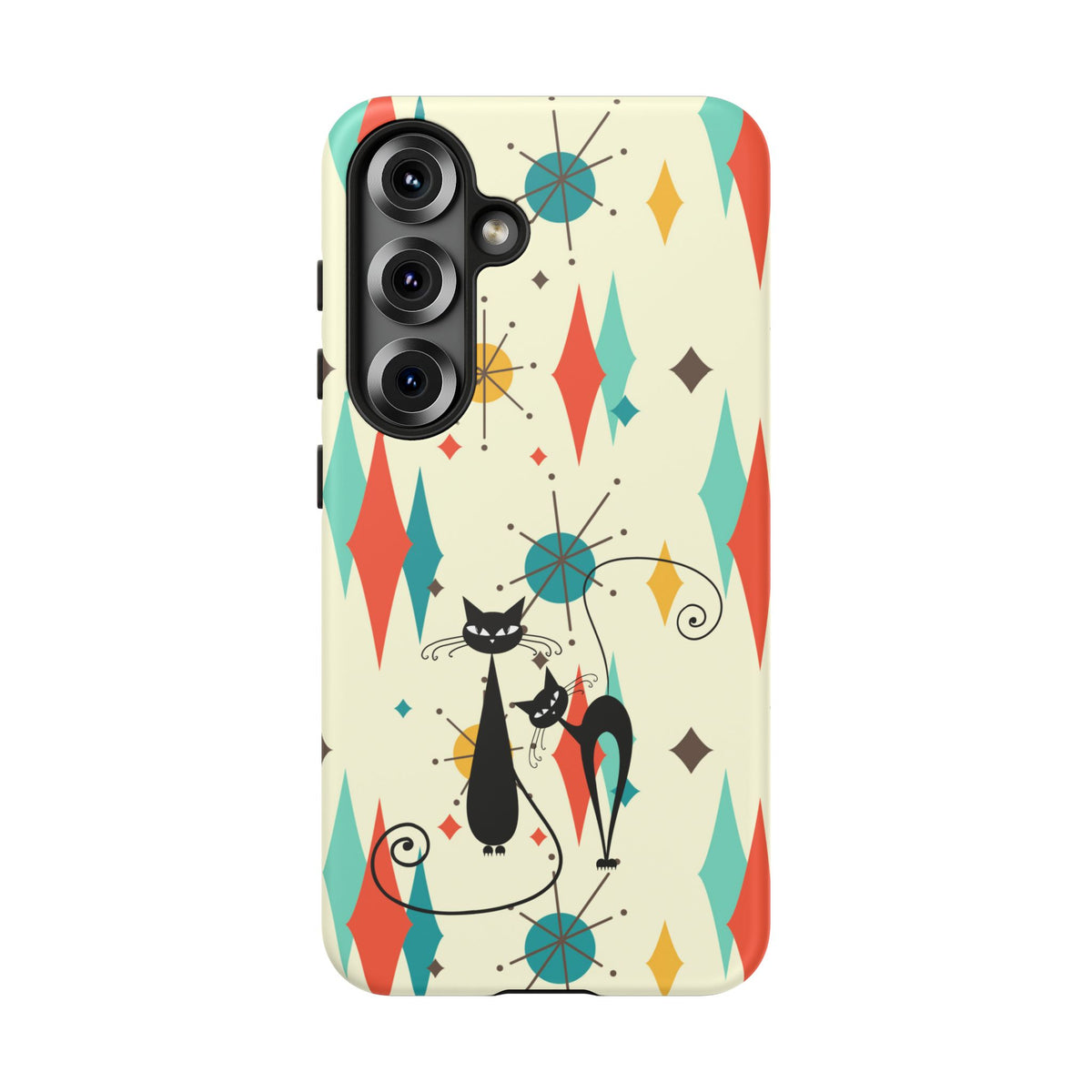 Atomic Kitty Cat, Mid Mod Franciscan Pattern, Kitsch Tough Phone Cases
