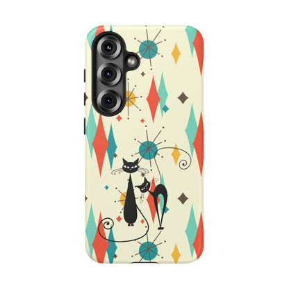 Atomic Kitty Cat, Mid Mod Franciscan Pattern, Kitsch Tough Phone Cases