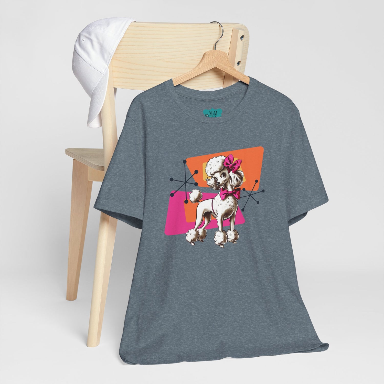 50s Poodle Kitschy Playful Kitschy Mod- Fun Unisex Jersey Short Sleeve T-Shirt - Mid Century Modern Gal