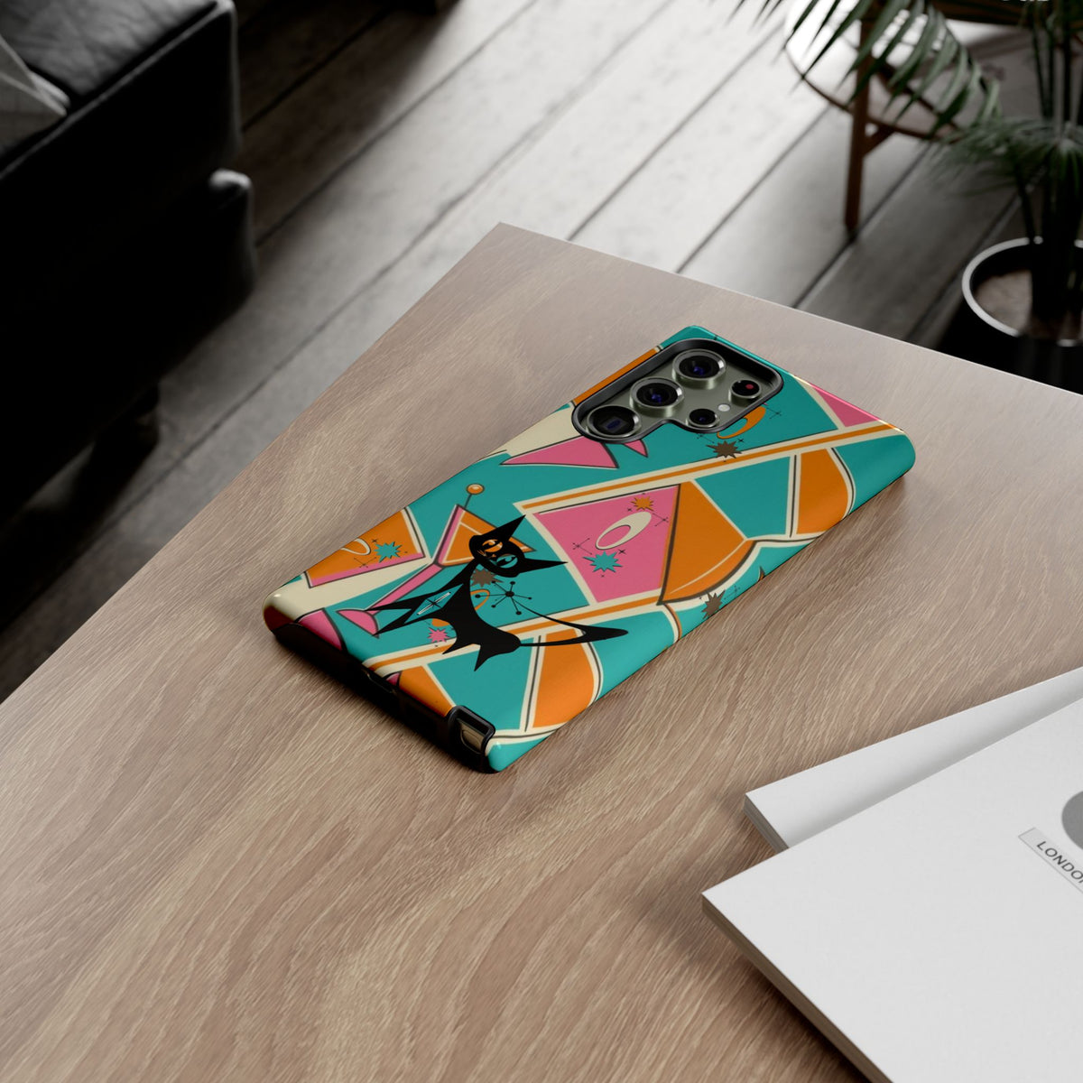 Atomic Cat Mid Mod Retro Cat Phone Case - Tough Cases for Stylish Cat Lovers