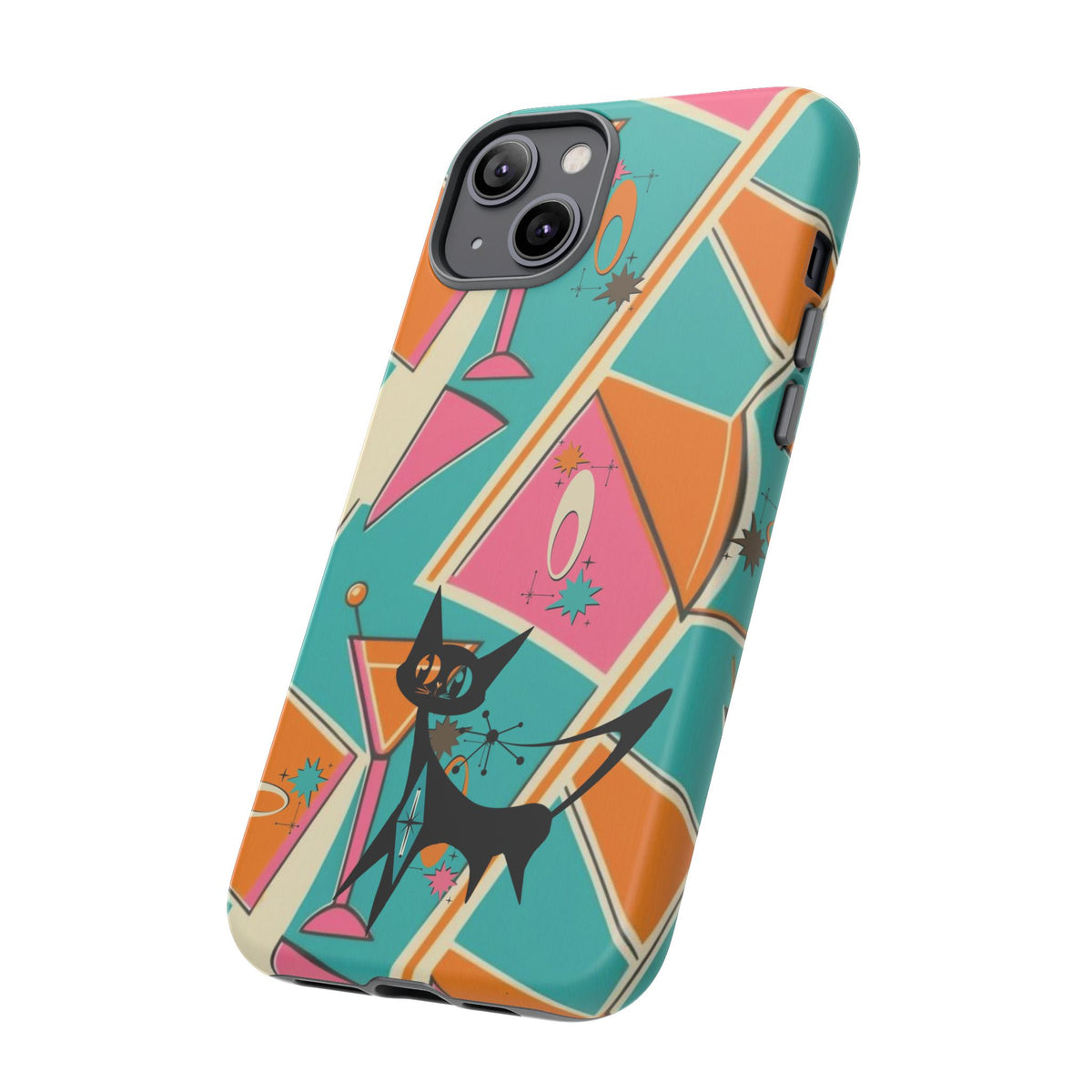 Atomic Cat Mid Mod Retro Cat Phone Case - Tough Cases for Stylish Cat Lovers