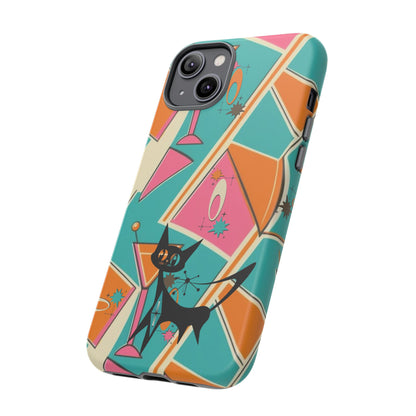 Atomic Cat Mid Mod Retro Cat Phone Case - Tough Cases for Stylish Cat Lovers