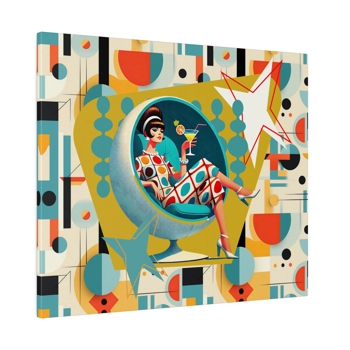 Mid Century Mod Gal, Modern Bauhaus Retro Wall Art - Mid Century Modern Gal
