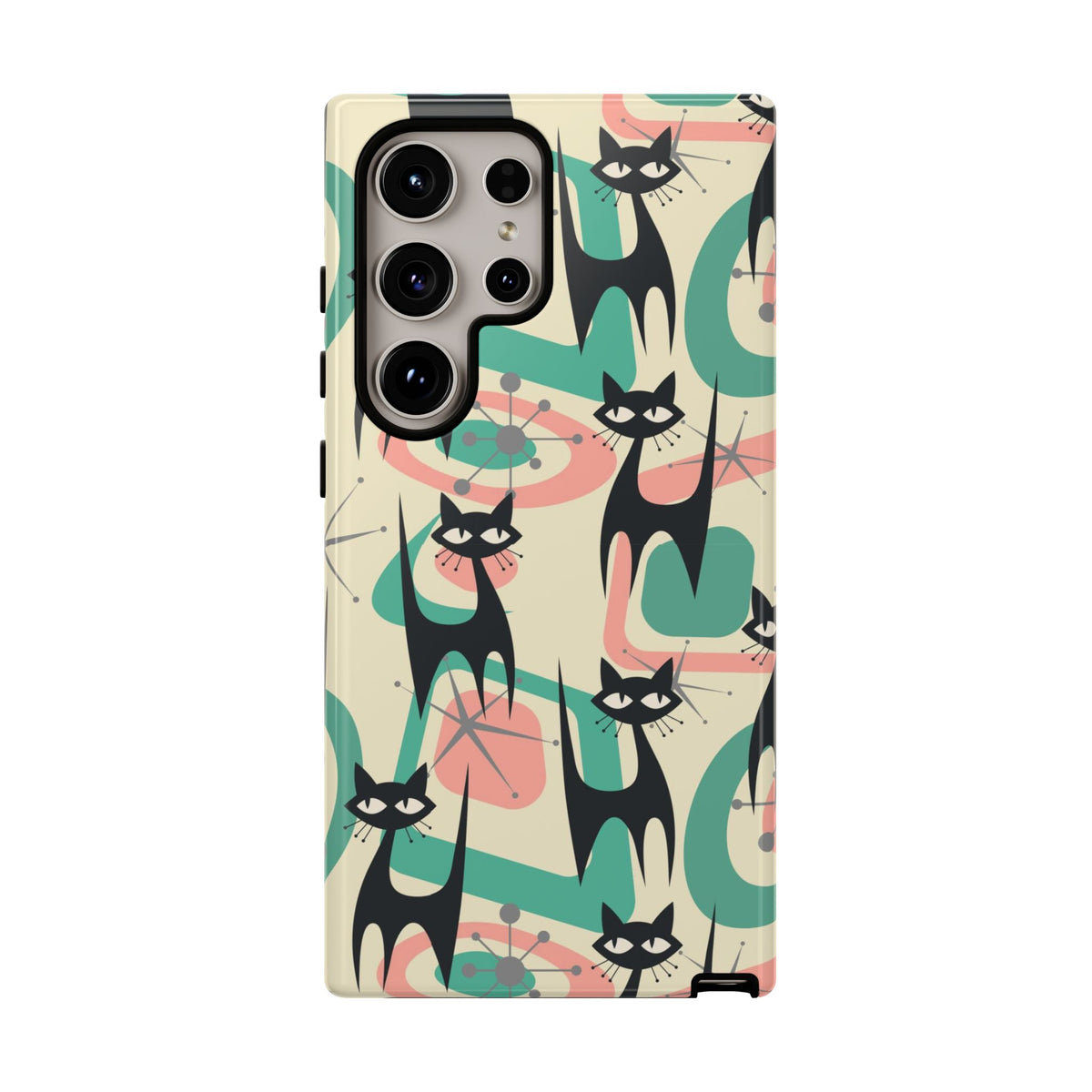 Atomic Cat Mid Century Modern Starburst Retro Kitsch Tough Phone Case