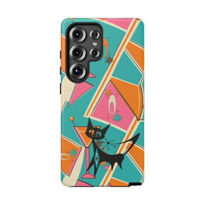 Atomic Cat Mid Mod Retro Cat Phone Case - Tough Cases for Stylish Cat Lovers