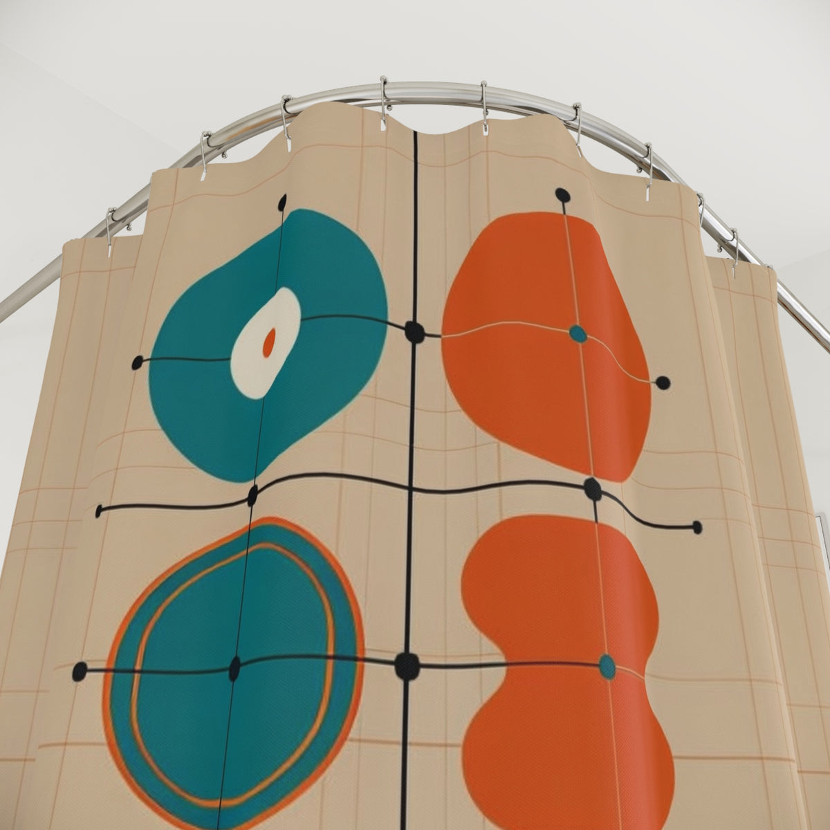 Mid-Century Modern Shower Curtain - Geometric Design for Stylish Bathrooms - Mid Century Modern Gal