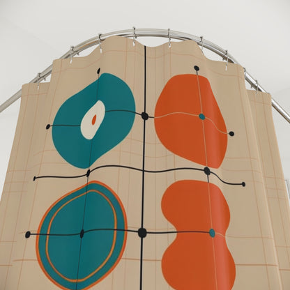 Mid-Century Modern Shower Curtain - Geometric Design for Stylish Bathrooms - Mid Century Modern Gal