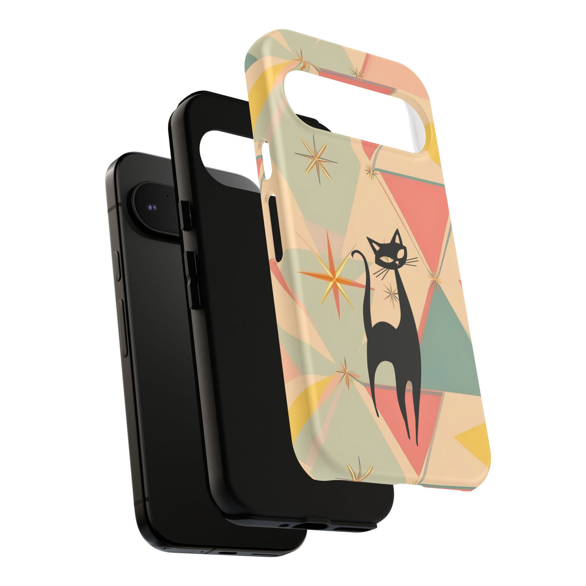 Atomic Cat Mid Mod Retro Cat Phone Case | Tough Cases with Vintage Vibe | Ideal for Cat Lovers