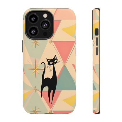 Atomic Cat Mid Mod Retro Cat Phone Case | Tough Cases with Vintage Vibe | Ideal for Cat Lovers
