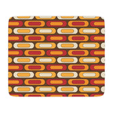 Mid Century Modern Blanket, Geometric Brown, Mustard Yellow, Burnt Red Cozy Retro Tan Sherpa Blanket - Mid Century Modern Gal