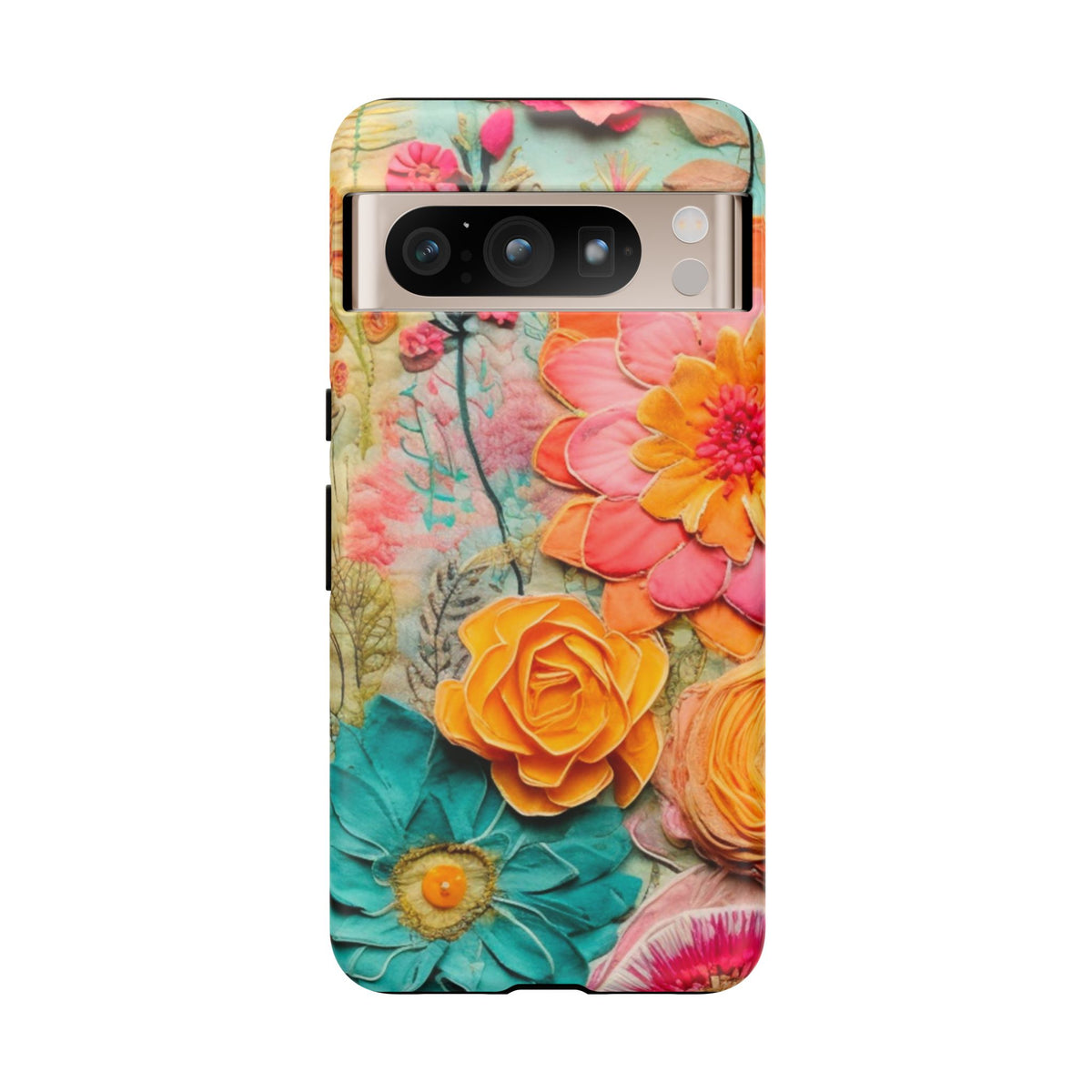 Boho Retro Floral Faux Pressed Flowers Smart Phone Tough Phone Cases