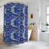 Halloween Stained Glass Style Night Sky Moon Stars Clouds Shower Curtain - Mid Century Modern Gal