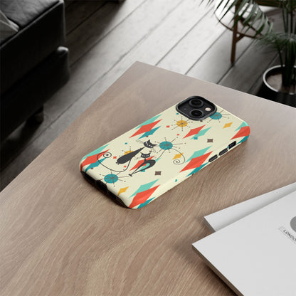 Atomic Kitty Cat, Mid Mod Franciscan Pattern, Kitsch Tough Phone Cases