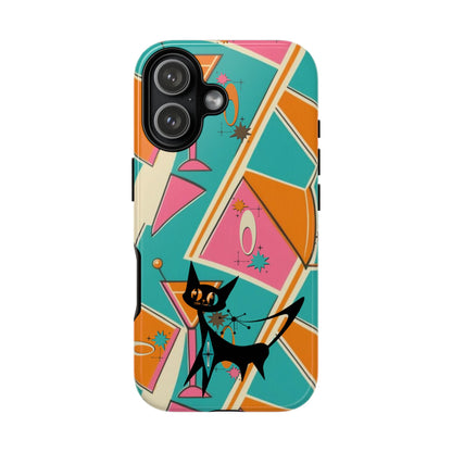 Atomic Cat Mid Mod Retro Cat Phone Case - Tough Cases for Stylish Cat Lovers