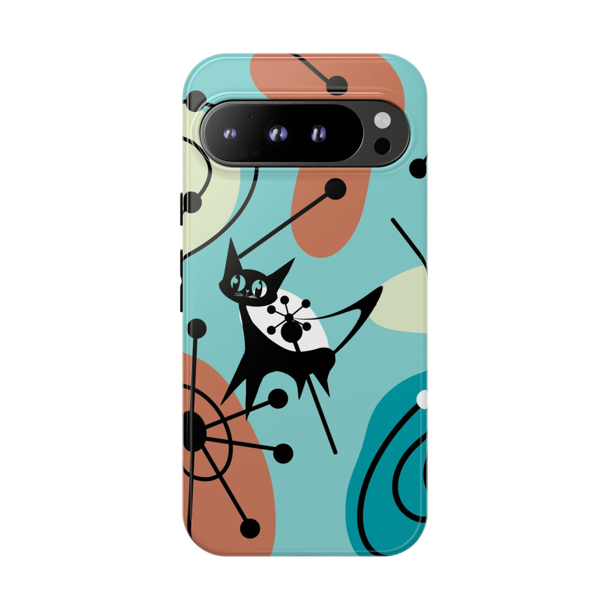 Atomic Kittie, Mid Century Modern Geometric Amoeba Retro Smart PhoneTough Phone