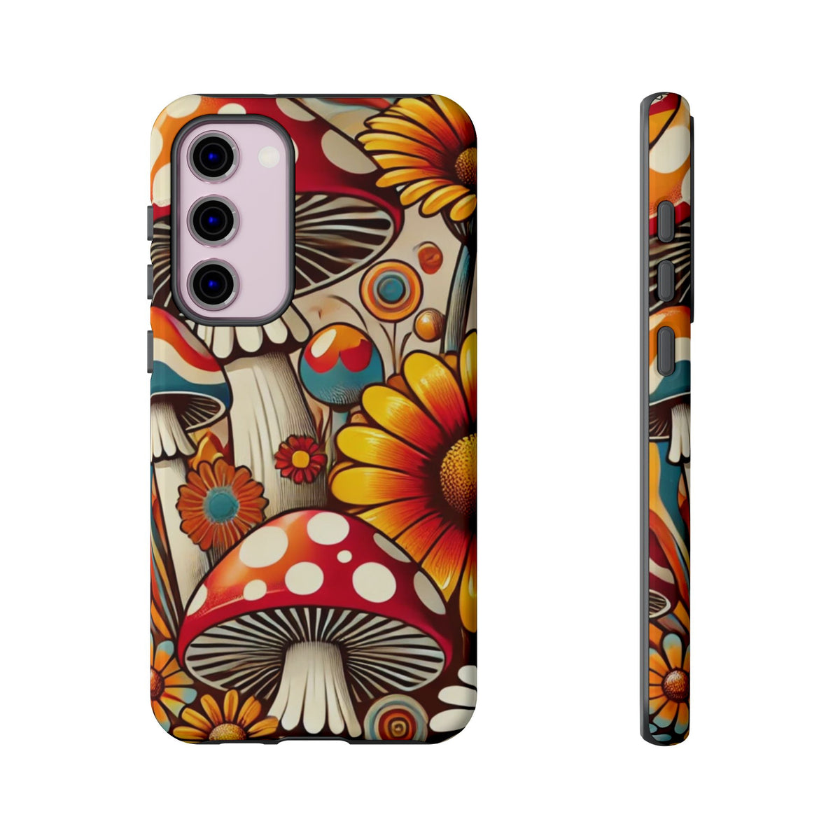 Colorful Mushroom Flower Phone Case - Boho Chic Design