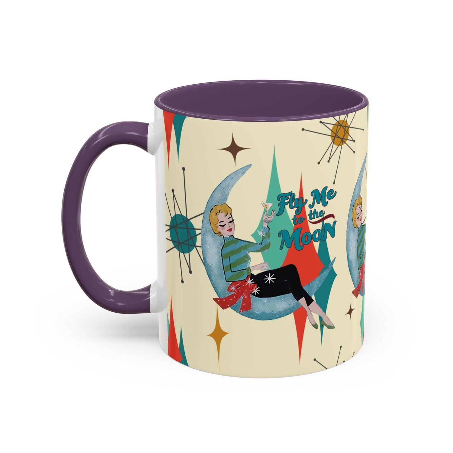 Mid Century Modern Retro Christmas Mug,  &