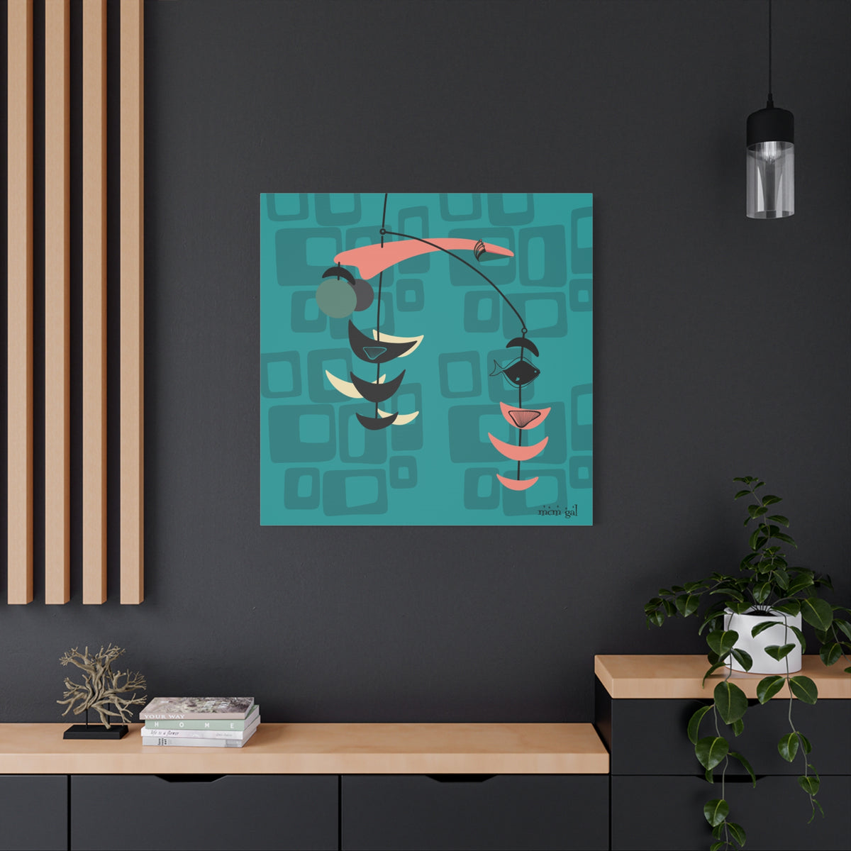 Mid Century Modern Fish Art Modern Abstract Wall Art Canvas - Stylish Home Decor for Contemporary Spaces - Mid Century Modern Gal