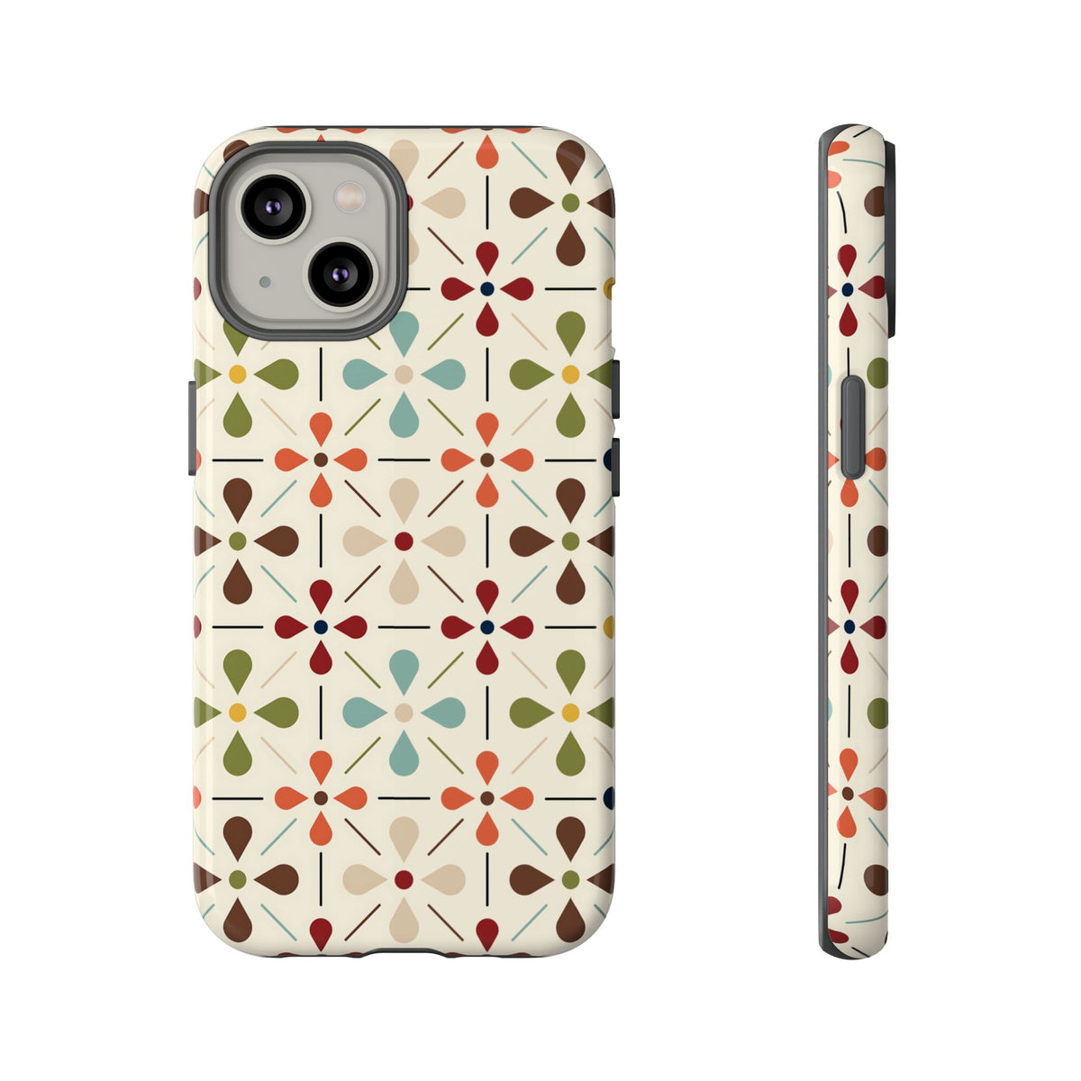 Scandinavian Flower, Mid Modern Danish Design Tough Phone Case