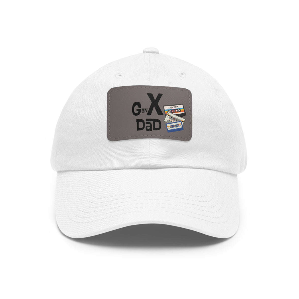 Gen X Dad Hat, Father's Day Gift, Dad Birthday, 70s, 80's  Retro Cassettes Mod Hat With Leather Patch - Mid Century Modern Gal
