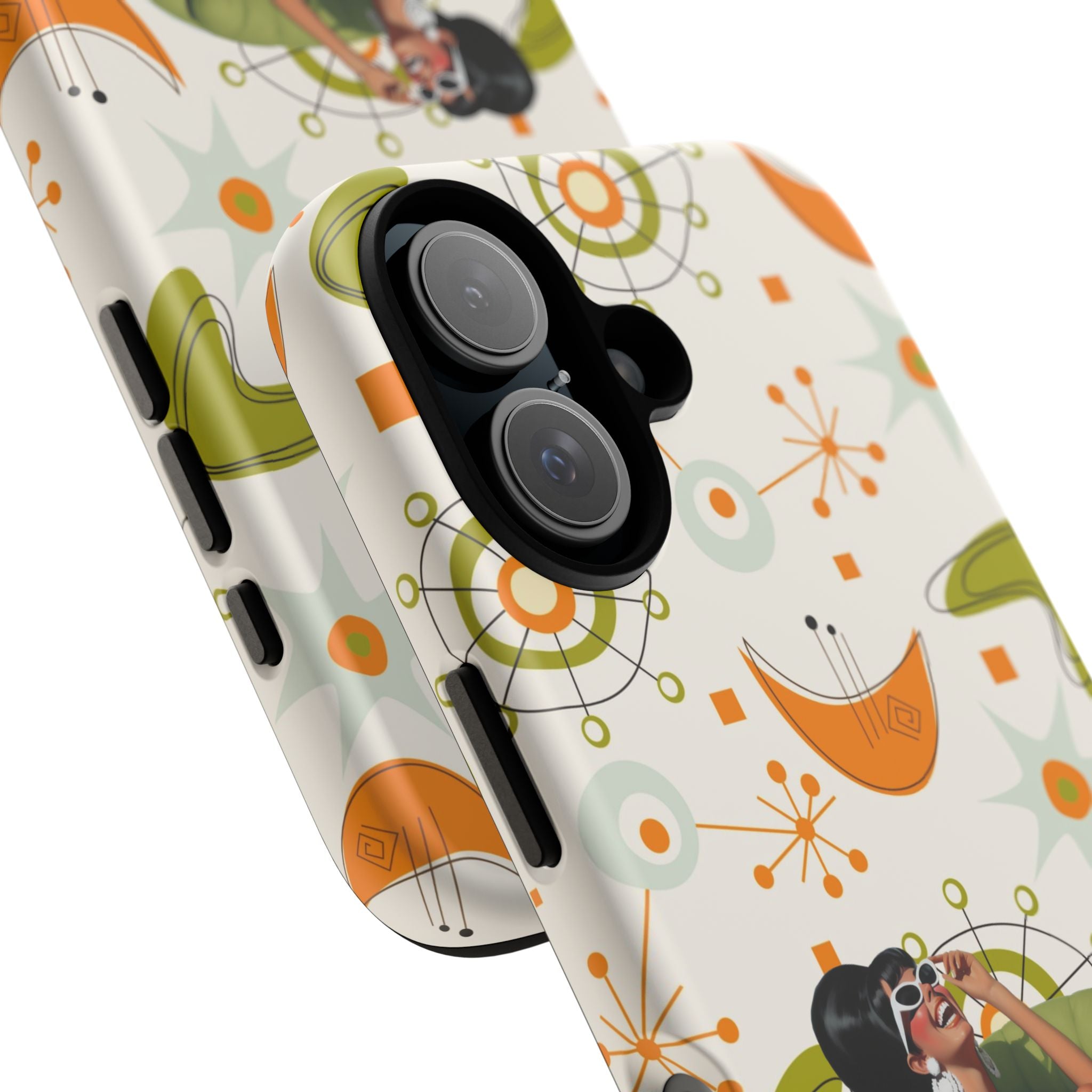 Mid Century Modern Atomic Starburst Mid Mod 60s Gal Retro Chic Tough Phone Case with Vintage Glamour Design