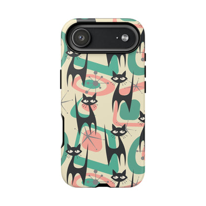 Atomic Cat Mid Century Modern Starburst Retro Kitsch Tough Phone Case