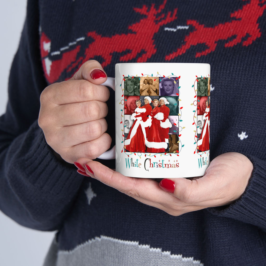 Wallace And Davis Movie Festive White Christmas Mug - Holiday Cheer Gift - Mid Century Modern Gal