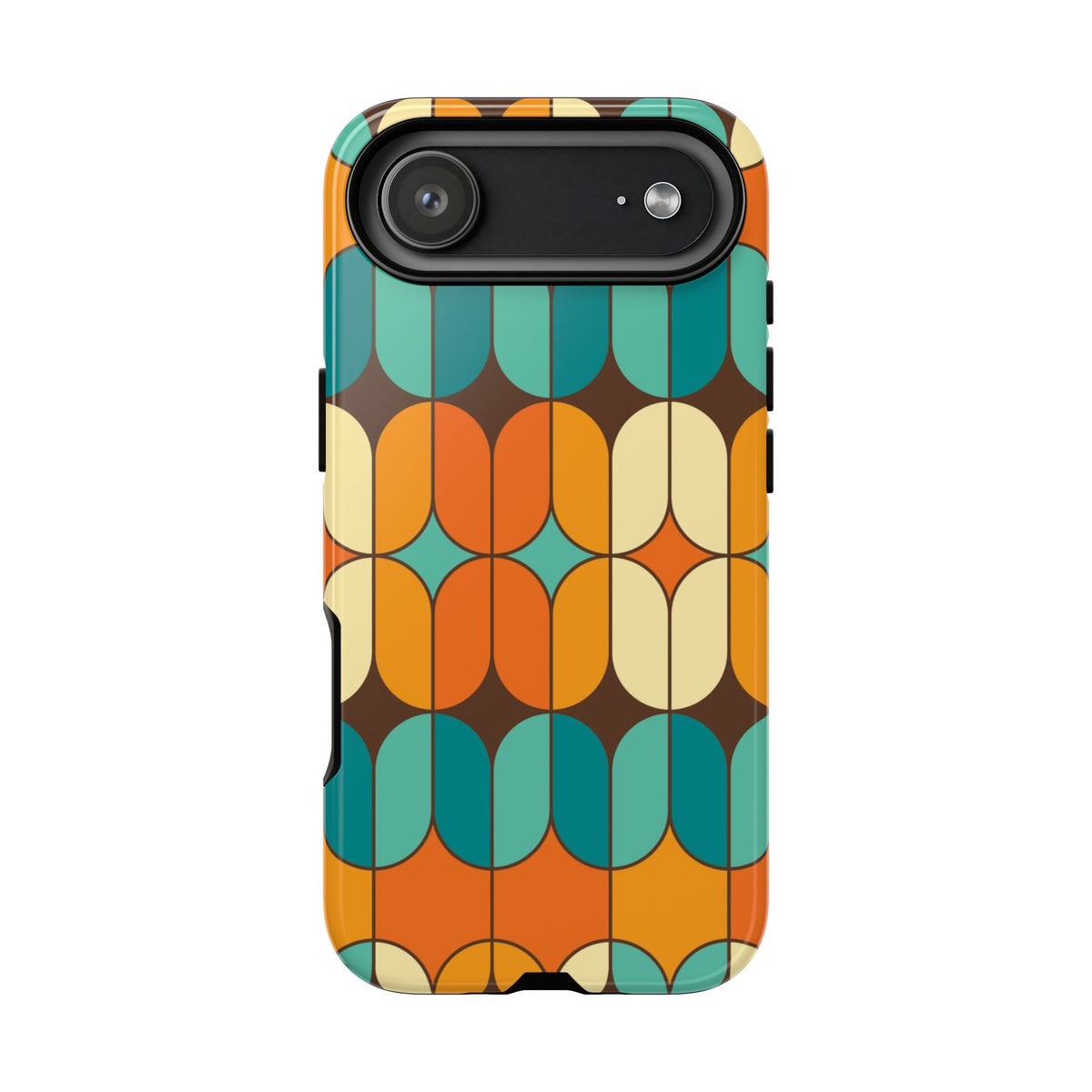 Mid Century Modern Orange, Teal Geometric Mod Designed Tough Phone Case