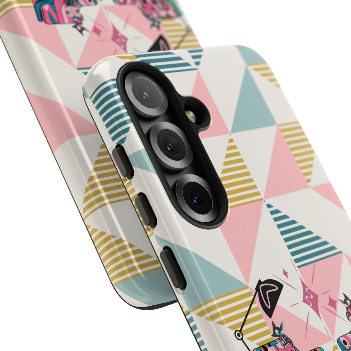 Atomic Cats Reading, Book Talk, Book Lover, Retro Chic Phone Case with Retro Vibe - Cozy Living Room Design