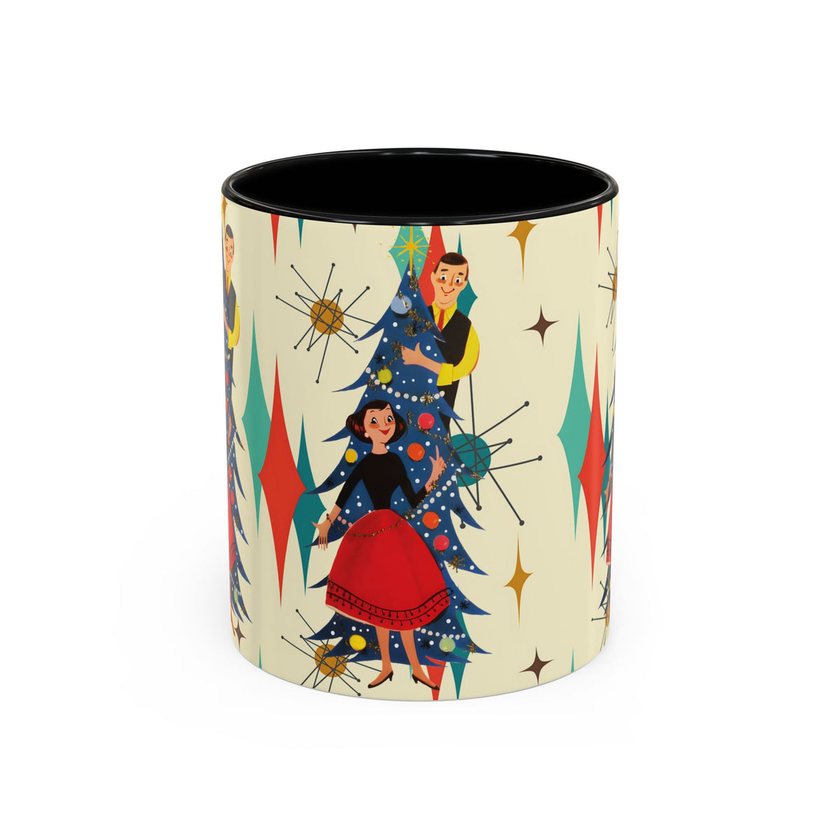 Mid Century Modern 50s Kitsch Christmas Starburst Coffee Mug - Mid Century Modern Gal