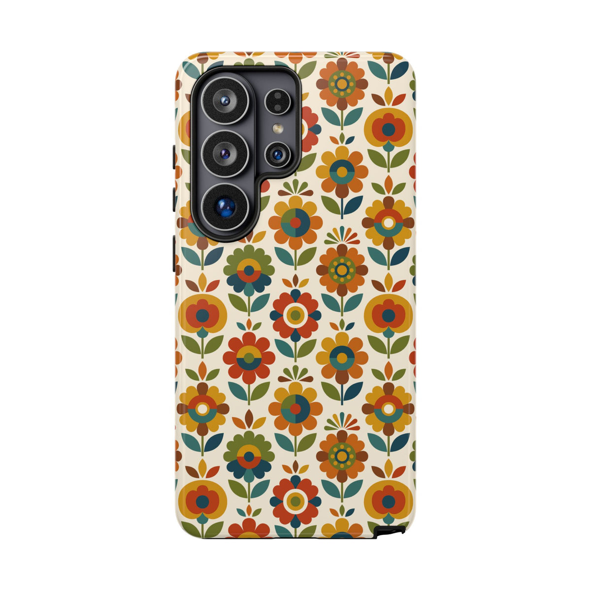 Mid Century Modern Scandinavian Floral Earth Tones Tough Phone Case