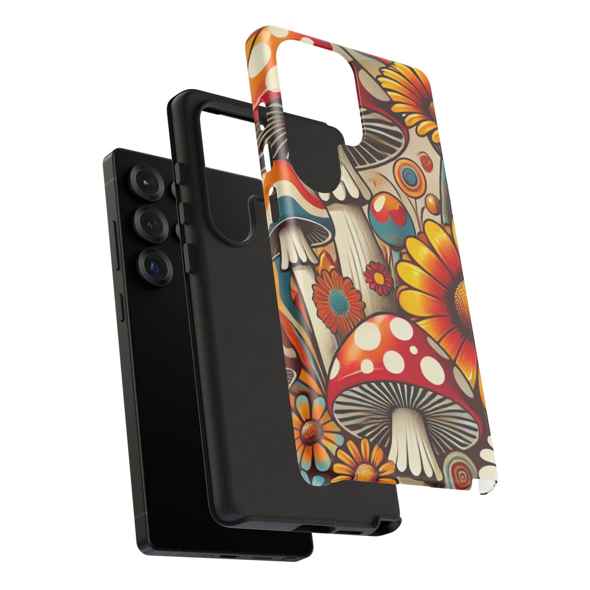 Colorful Mushroom Flower Phone Case - Boho Chic Design