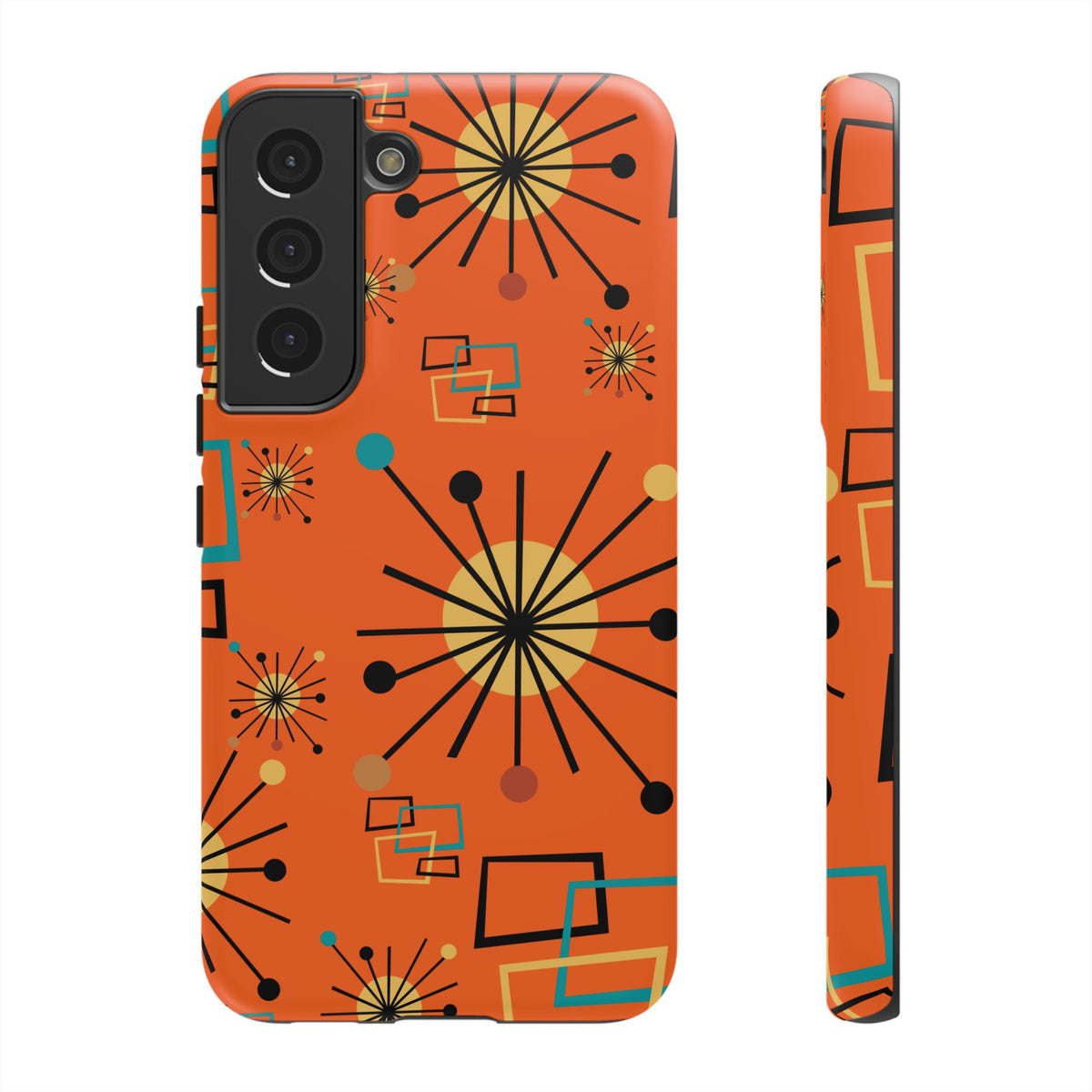 Mid Century Modern Sinatra Orange, Starburst, Geometric Funky Fun Tough Phone Case - Mid Century Modern Gal