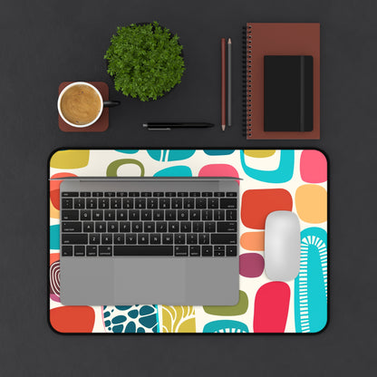 Mid Century Modern Amoeba Designed Geometric Colorful Modern Desk Mat - Mid Century Modern Gal