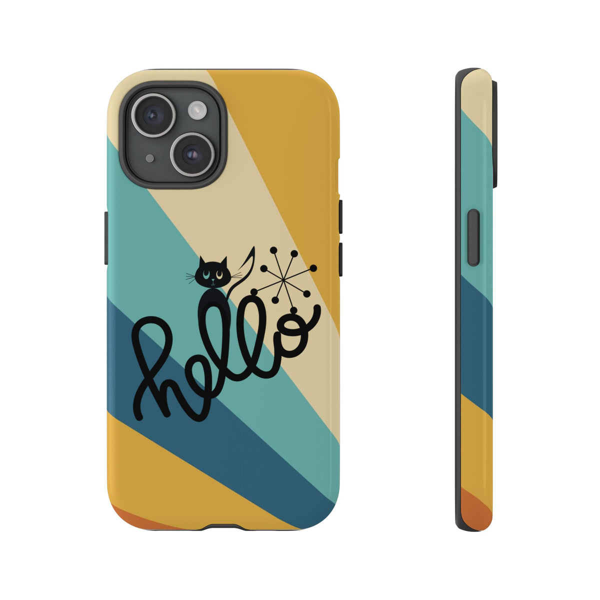 Atomic Groovy Cat, Retro, Kitschy, Hello Starburst, Mid Mod Smart Phone Tough Phone Cases