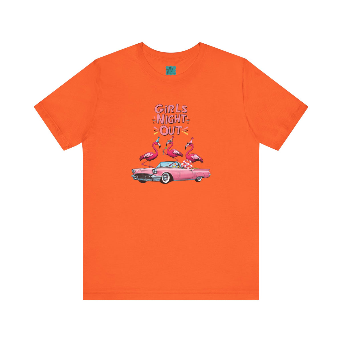 Girls Night Out Retro Fun Party Flamingo Tee - Mid Century Modern Gal
