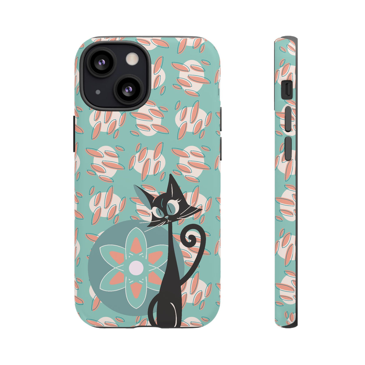 Atomic Cat, Mid Century Modern Funky Fun Smart Phone Tough Phone Cases