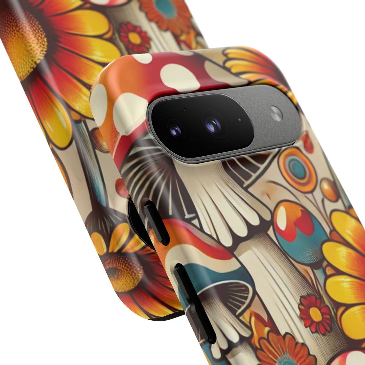 Colorful Mushroom Flower Phone Case - Boho Chic Design