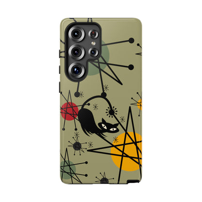 Mid Century Modern Atomic Cat, Retro Chic Groovy Mod Samsung, Smart Phone Tough Cases