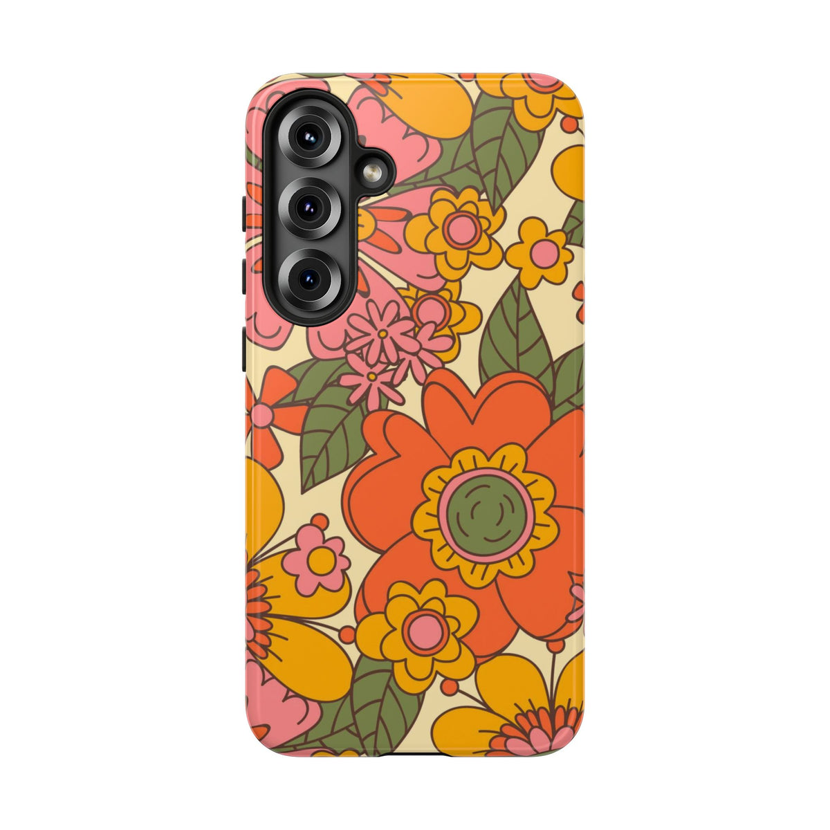 Groovy Retro Flower Power Vintage Inspired Pattern Smart Phones Tough Phone Cases